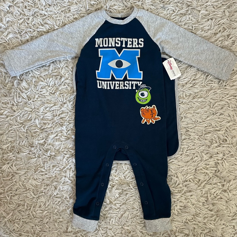 DISNEY BABY Monsters University Bodysuit, Cap & Burp cloth set